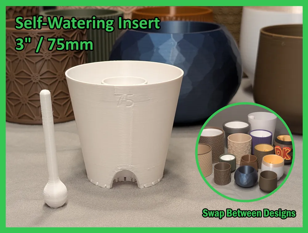 Planter Self-Watering Swappable Insert 3" / 75mm, photo 4 of 4 - Planter Self-Watering Swappable Insert 3" / 75mm Household