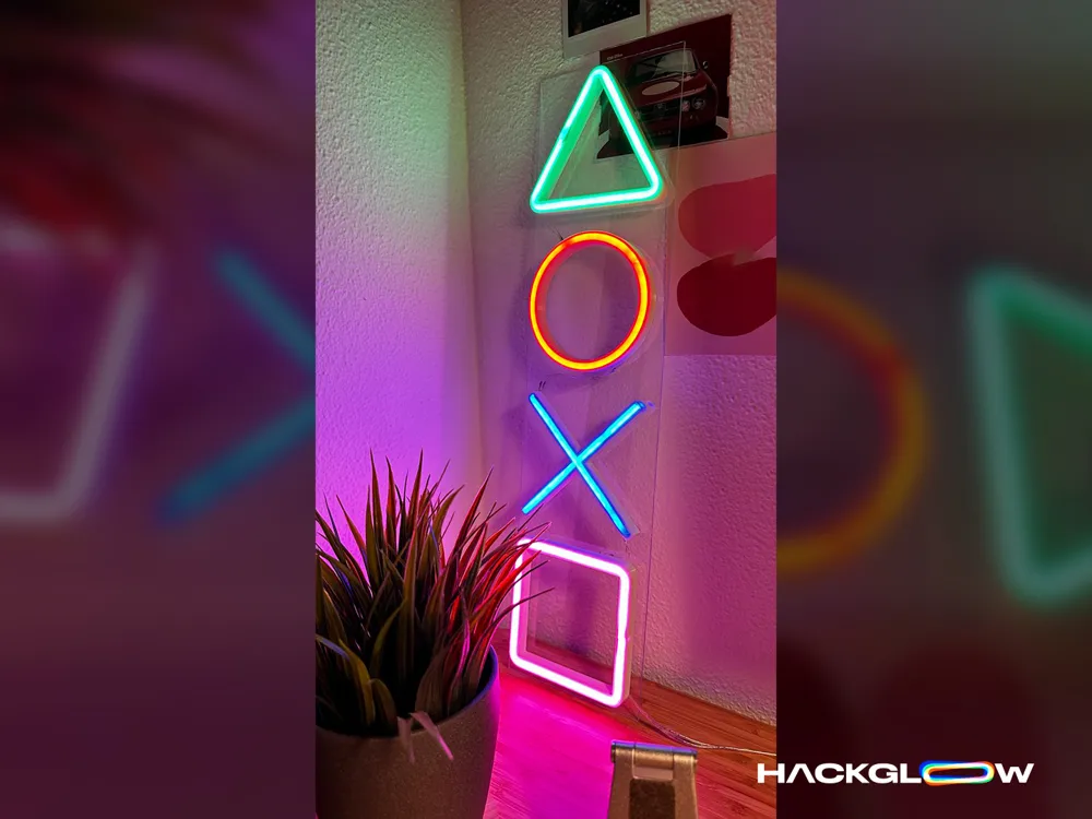 PlayStation retro neon sign, photo 2 of 4 - PlayStation retro neon sign Art
