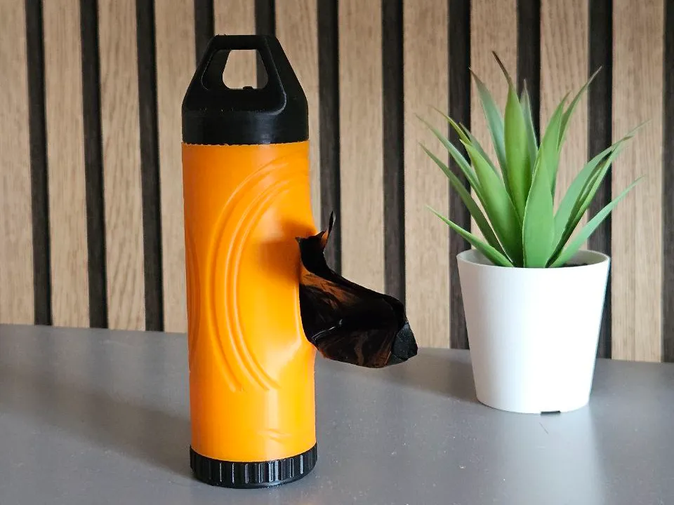Poop bag holder whit dog treats container, another view - Leash & Poop-bag Holders, dogs