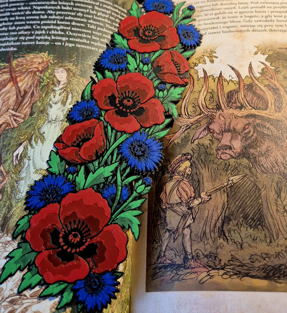 Poppy Meadow Bookmark, photo 2 of 4 - Poppy Meadow Bookmark Art