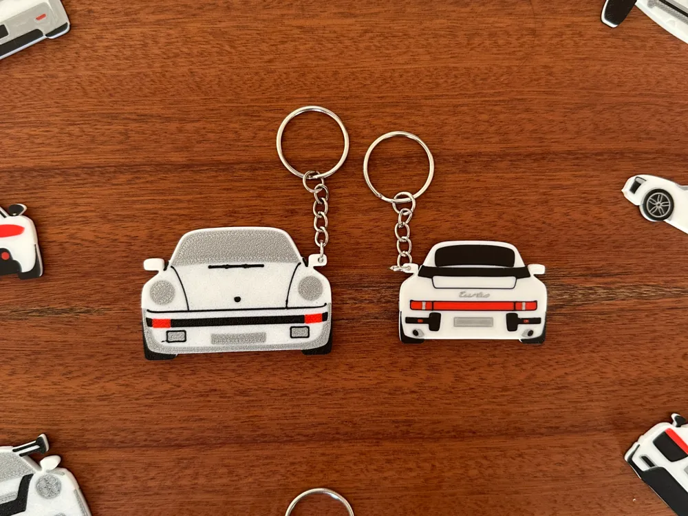 Porsche 911 (930) Turbo Double Sided Keychain