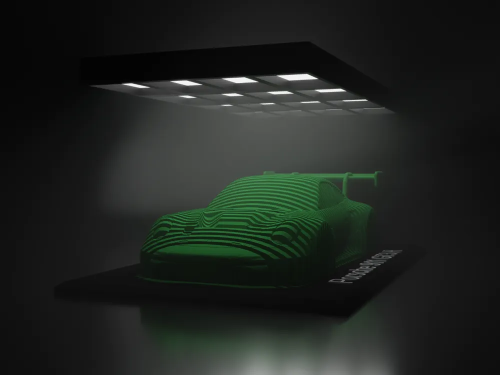 Porsche 911 GT3 R Layered Sculpture