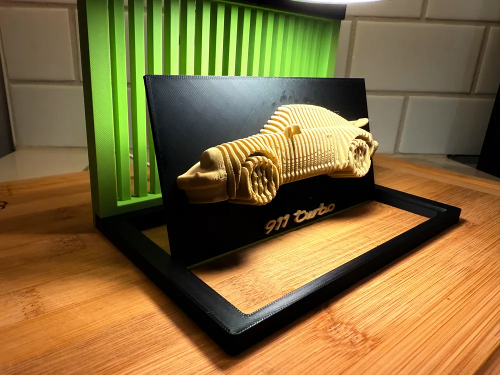 Porsche 911 Turbo: Vertical Layered Car Sculpture