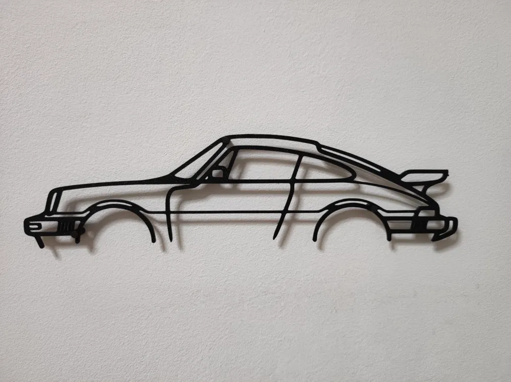 Porsche 911 turbo wall art silhouette, photo 2 of 4 - Line Art & Silhouettes, wall art 2024