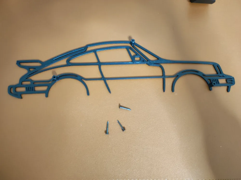 Porsche 911 turbo wall art silhouette, photo 4 of 4 - Line Art & Silhouettes, decoration