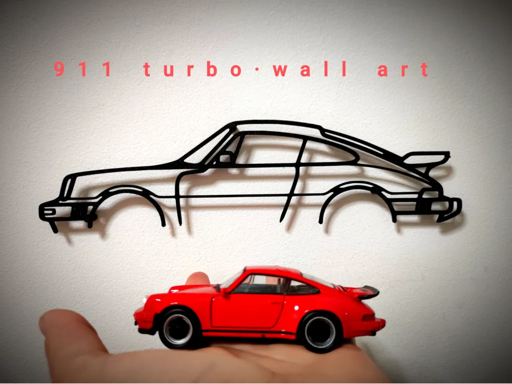 Porsche 911 turbo wall art silhouette