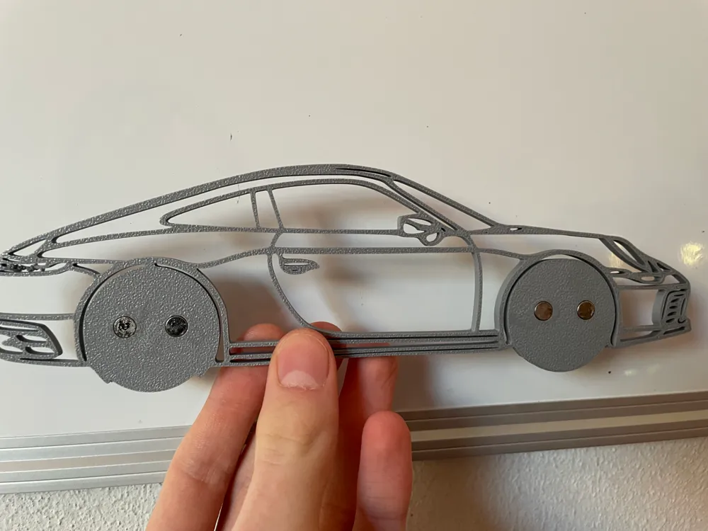 Porsche 992 Silhouette Key Hanger (magnetic), photo 3 of 4 - Porsche 992 Silhouette Key Hanger (magnetic) Art
