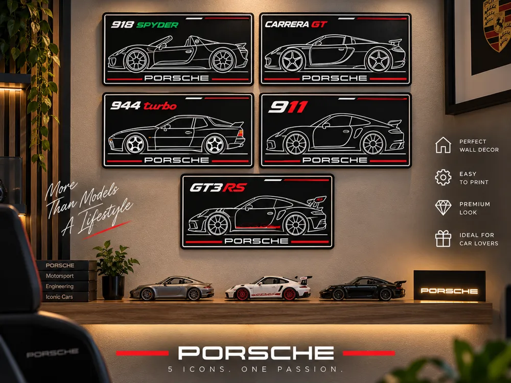 Porsche Collection Wall Decor, photo 4 of 4 - Porsche Collection Wall Decor Home Decor Items