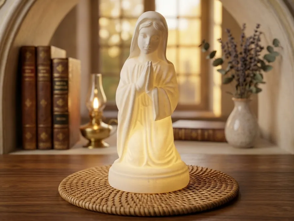 Betende Maria Statur / Lithophanie-Effekt Leuchte - Decor, in stock in India