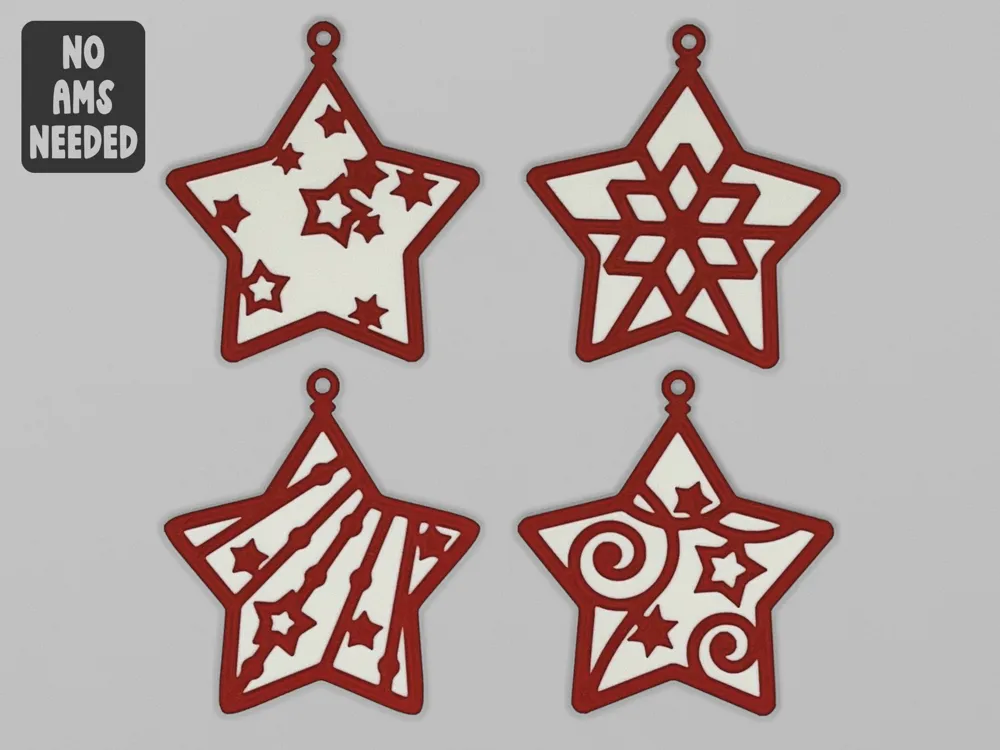 Pretty Layered Stars Christmas Ornaments