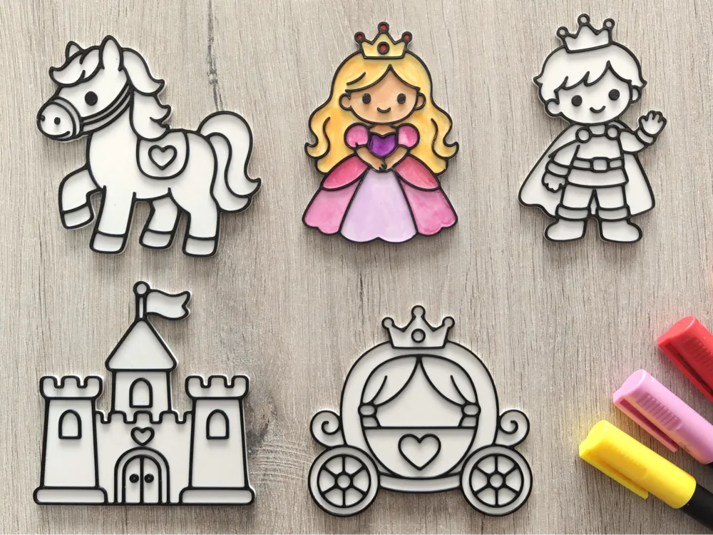 Princess Coloring Set (5 Shapes), photo 4 of 4 - Princess Coloring Set (5 Shapes) Figurines & Collectibles