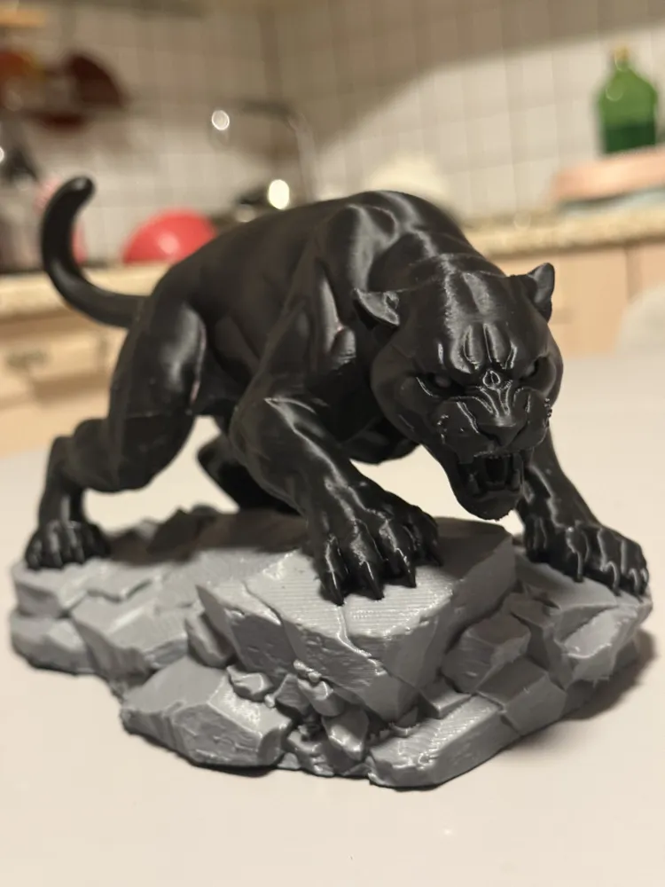 Prowling Black Panther (Commercial Use Allowed), photo 2 of 4 - Prowling Black Panther (Commercial Use Allowed) Generative Art