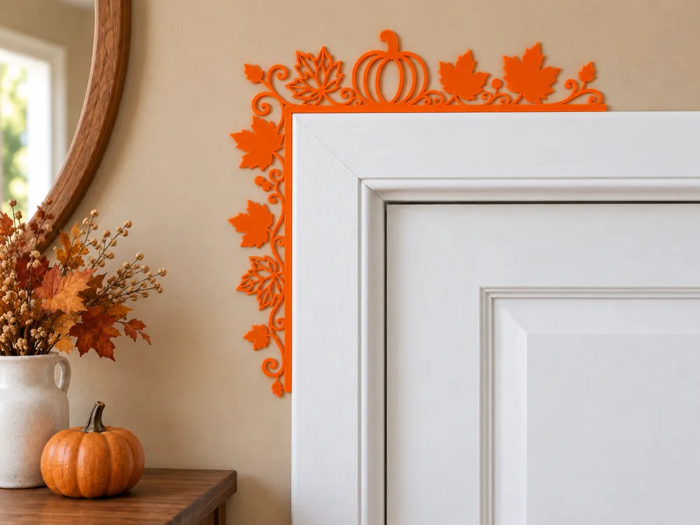 Pumpkin & Foliage Door Corner, Autumn Decor, photo 2 of 3 - Pumpkin & Foliage Door Corner, Autumn Decor Household