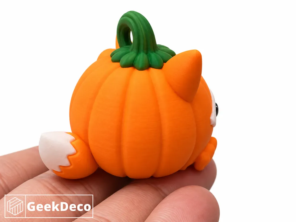 Pumpkin Fox Keychain, Cute Halloween Spooky Fox, photo 3 of 4 - Pumpkin Fox Keychain, Cute Halloween Spooky Fox Miniatures