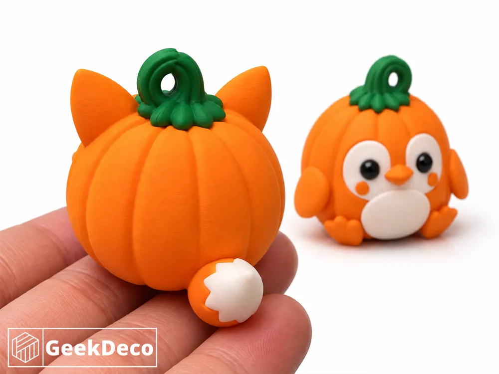 Pumpkin Fox Keychain, Cute Halloween Spooky Fox, photo 4 of 4 - Pumpkin Fox Keychain, Cute Halloween Spooky Fox Miniatures