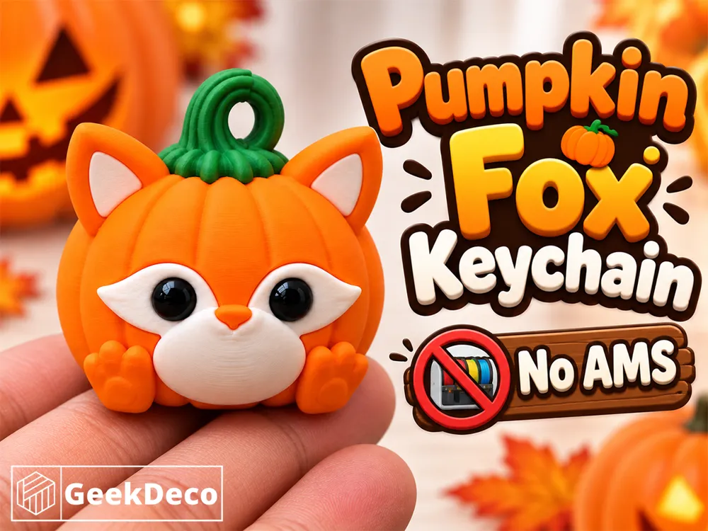 Pumpkin Fox Keychain, Cute Halloween Spooky Fox - Animals, in stock in India