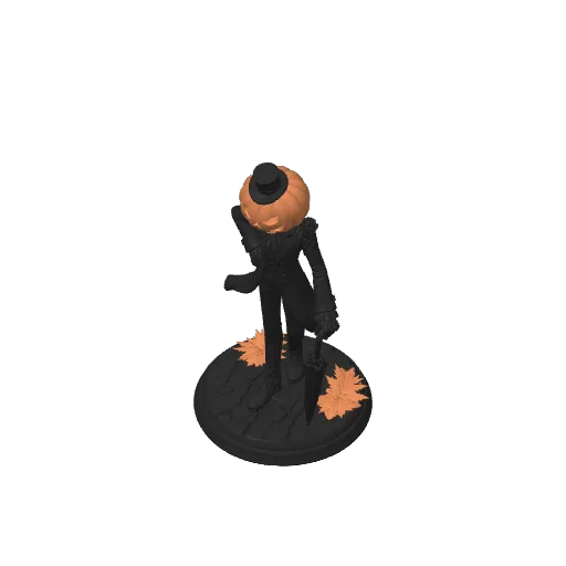 Pumpkin Gentleman Figurine - Spooky, Elegant Decor, photo 4 of 4 - Pumpkin Gentleman Figurine - Spooky, Elegant Decor Art