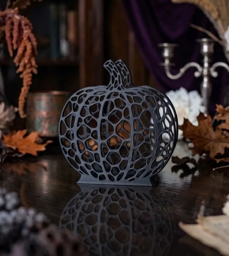 Pumpkin Napkin Holder - Voronoi Pattern, photo 2 of 4 - Pumpkin Napkin Holder - Voronoi Pattern Household