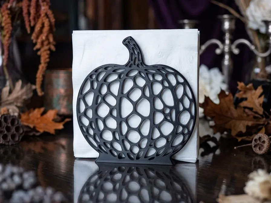 Pumpkin Napkin Holder - Voronoi Pattern - Decor, in stock in India