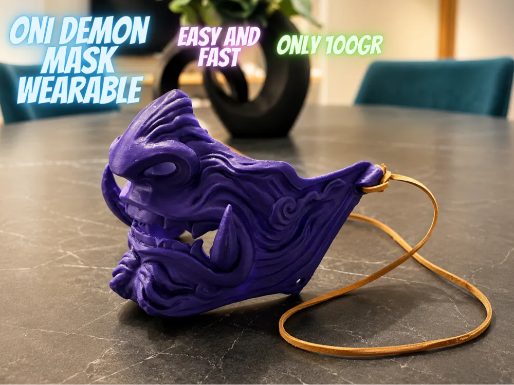 Maschera Oni Demone Viola, Cosplay, photo 3 of 4 - Maschera Oni Demone Viola, Cosplay Props & Cosplay