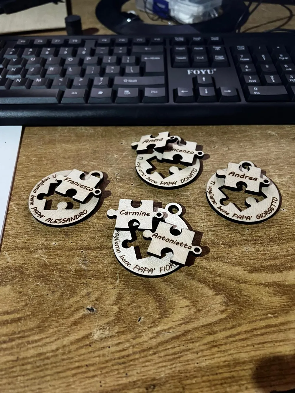 Portachiavi Puzzle con Nomi, photo 4 of 4 - Name & Letter Keychains, dad