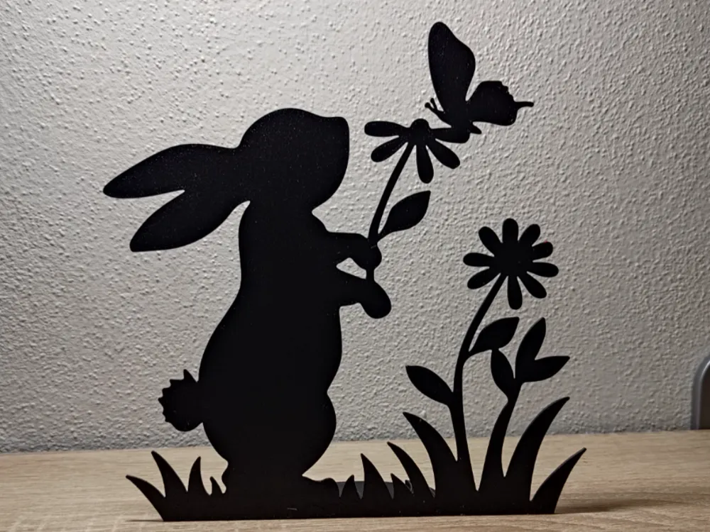 Rabbit and butterfly on the door or shelf