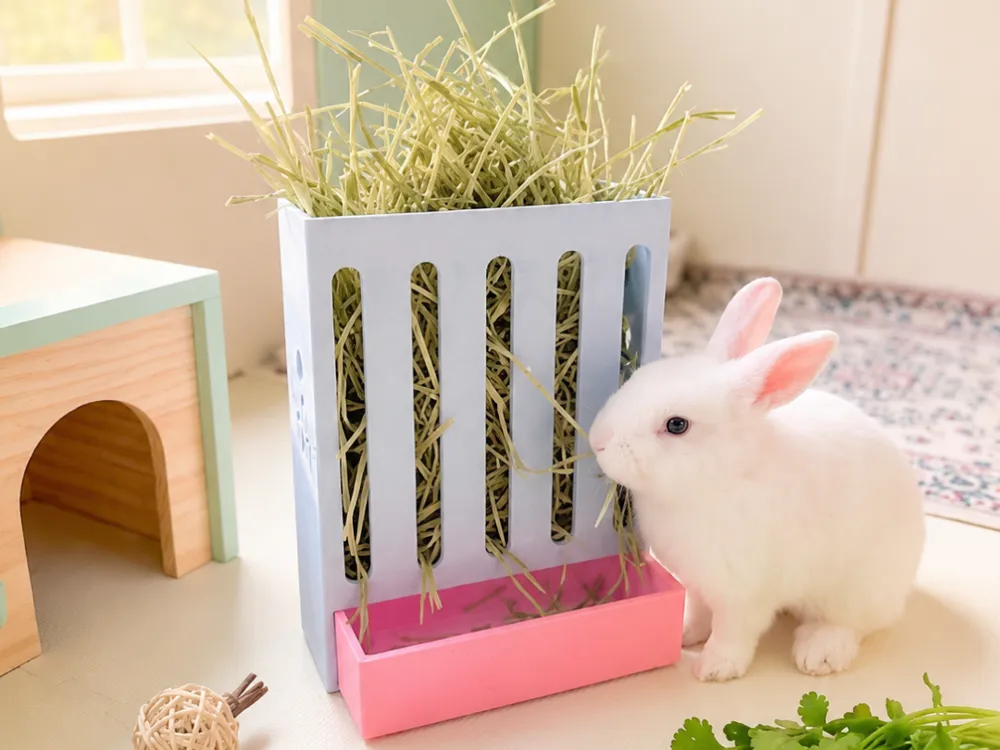 Rabbit Hay Feeder with Drainage Tray
