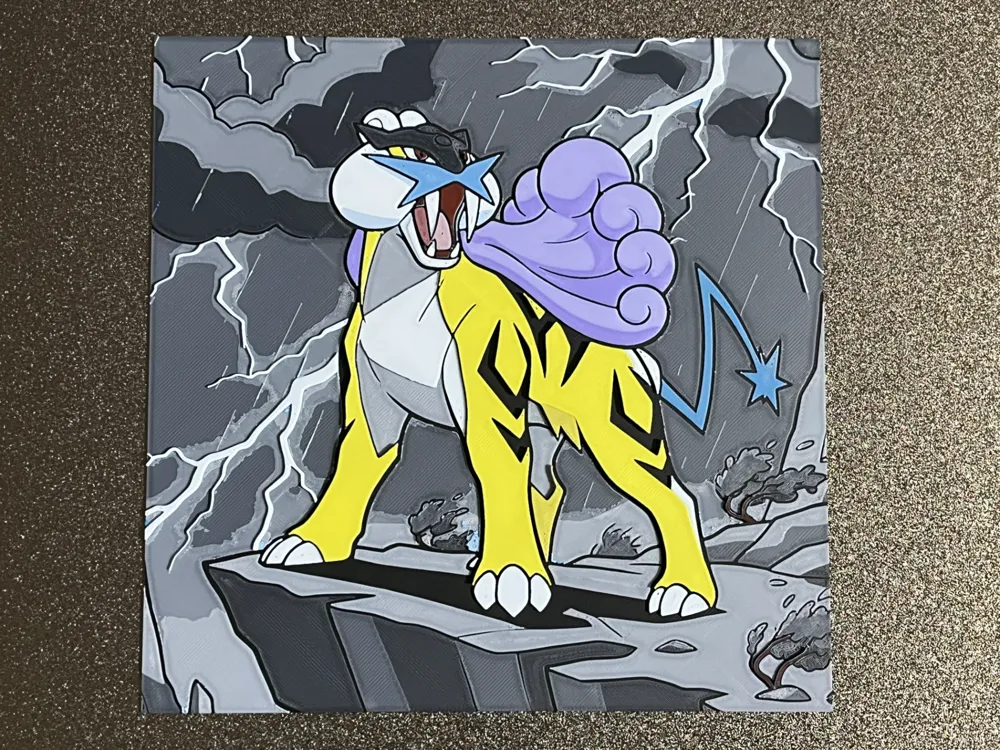 Raikou pokemon Hueforge, photo 4 of 4 - Raikou pokemon Hueforge Generative Art