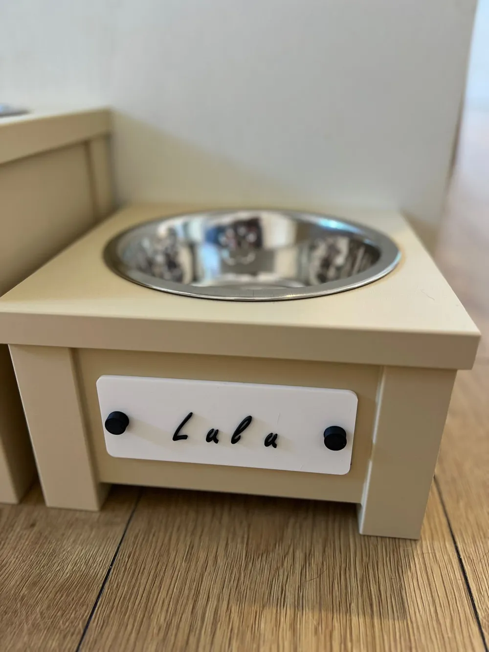 Raised Dog Bowl Station-Custom Nameplate, photo 3 of 4 - Raised Dog Bowl Station-Custom Nameplate Pets