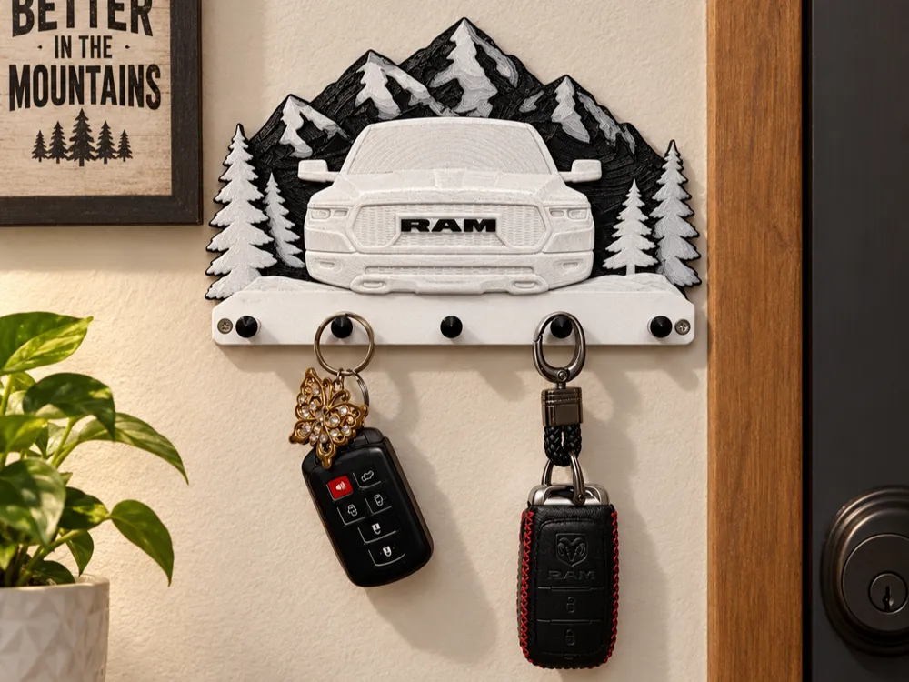 RAM Truck Mountain Key Holder, photo 3 of 4 - RAM Truck Mountain Key Holder Hobby & DIY