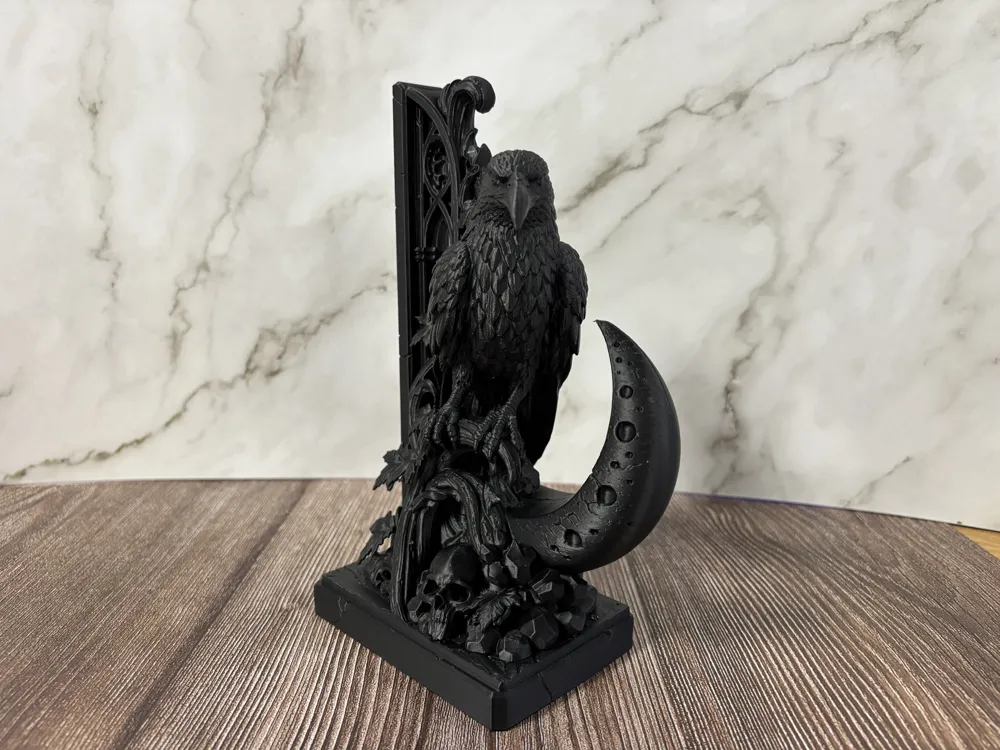 Raven Moon Gothic Bookend, photo 3 of 4 - Raven Moon Gothic Bookend Desk & Office