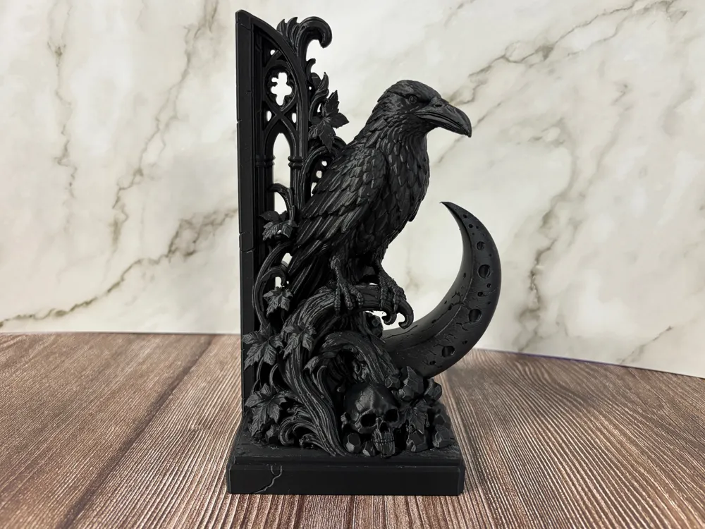 Raven Moon Gothic Bookend, photo 4 of 4 - Raven Moon Gothic Bookend Desk & Office