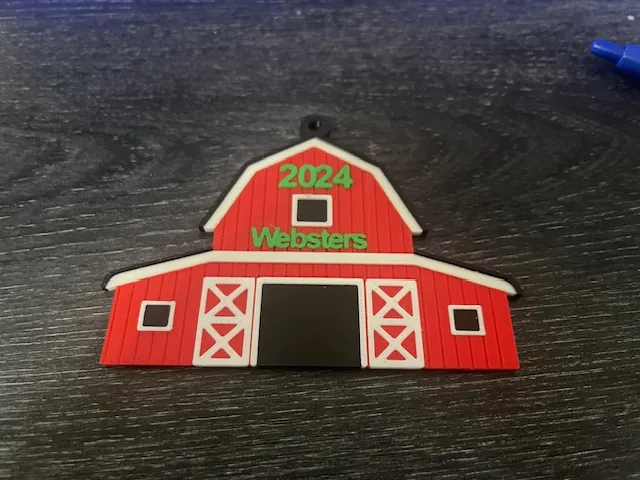 Red Barn Customizable Christmas Ornament, photo 2 of 4 - Christmas Ornaments & Baubles, farm