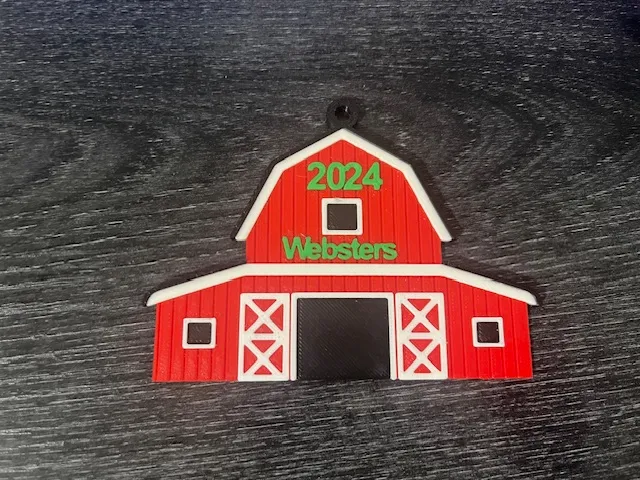 Red Barn Customizable Christmas Ornament, photo 3 of 4 - Christmas Ornaments & Baubles, farm