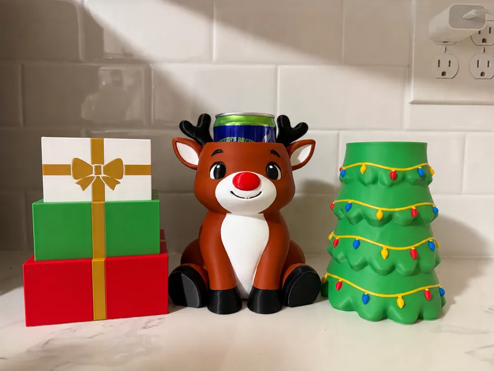 Red Nose Reindeer - Rudolph Can Holder, photo 2 of 4 - Red Nose Reindeer - Rudolph Can Holder Household