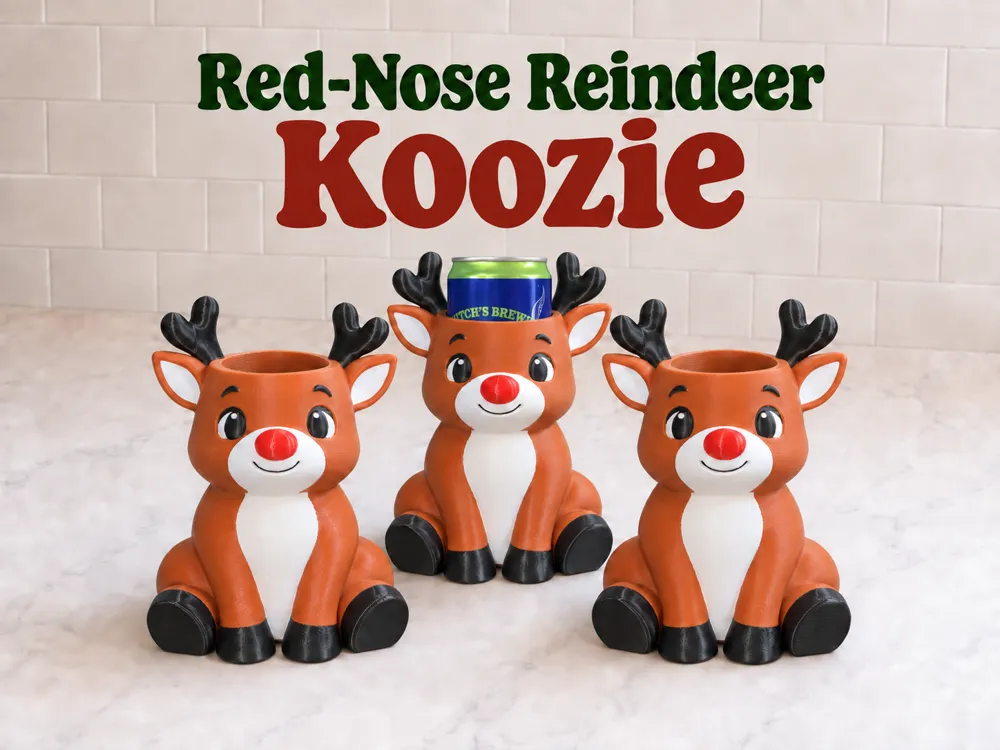 Red Nose Reindeer - Rudolph Can Holder - Festivities, in stock in India