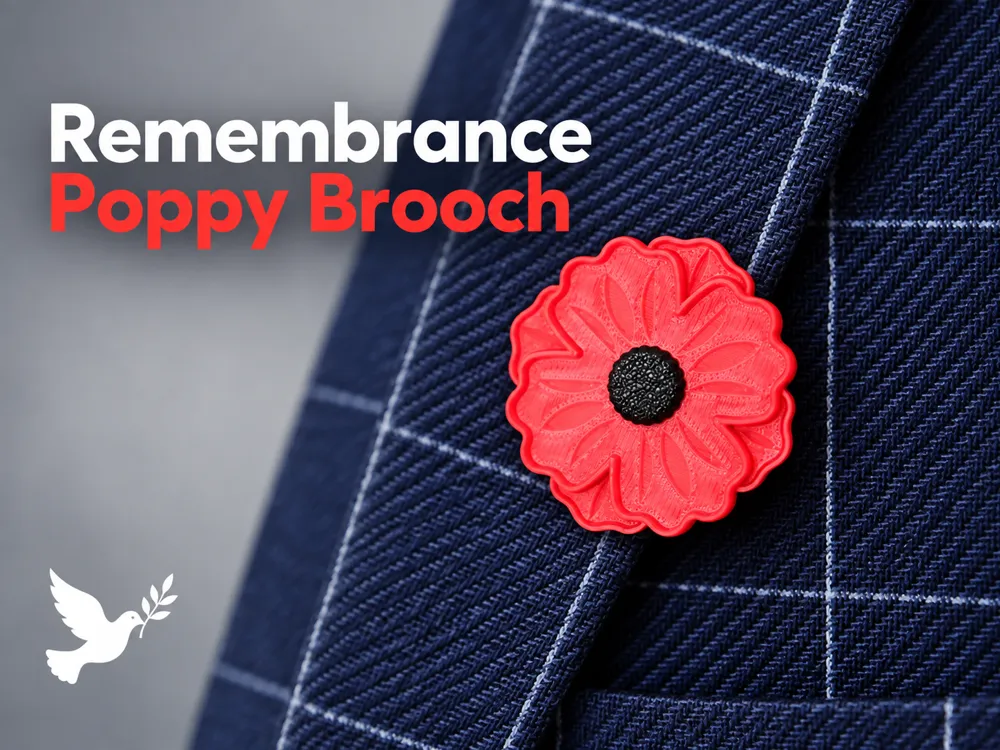 Remembrance Poppy Brooch (Wearable with Clip) - Fashion Accessories, in stock in India