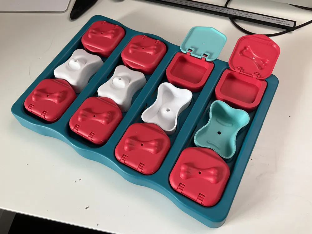 Replacement pieces for Nina Ottosson interactive treat puzzle dog toy - bone, "dog brick" lid