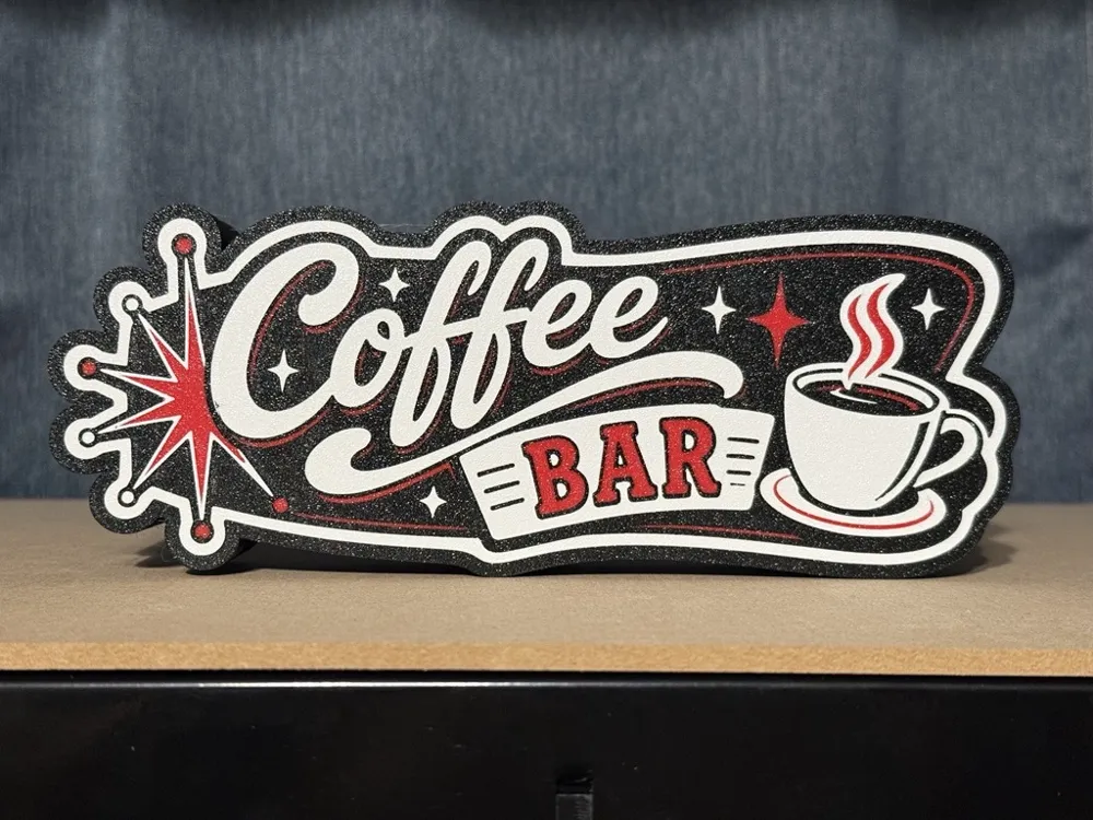 Retro 50s Diner Coffee Bar Light Box, photo 2 of 4 - Retro 50s Diner Coffee Bar Light Box Household
