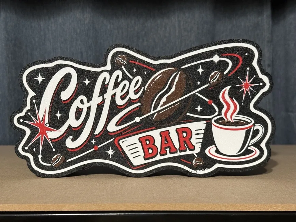 Retro 50s Diner Cosmic Coffee Bar Light Box, photo 2 of 4 - Retro 50s Diner Cosmic Coffee Bar Light Box Lamps & Lighting