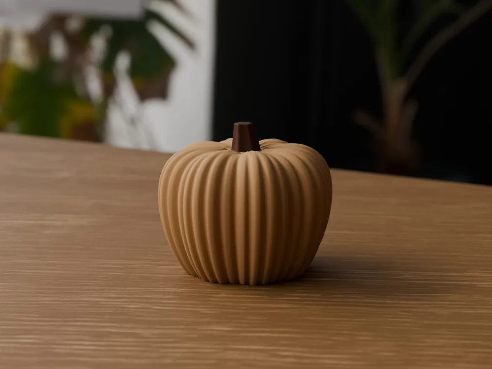 Ribbed Autumn Pumpkin | Halloween Decor, photo 3 of 4 - Ribbed Autumn Pumpkin | Halloween Decor Household