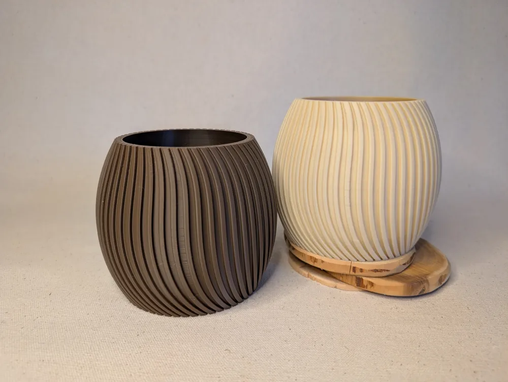 Ribbed Minimalist Plant Pot, photo 2 of 4 - Ribbed Minimalist Plant Pot Household
