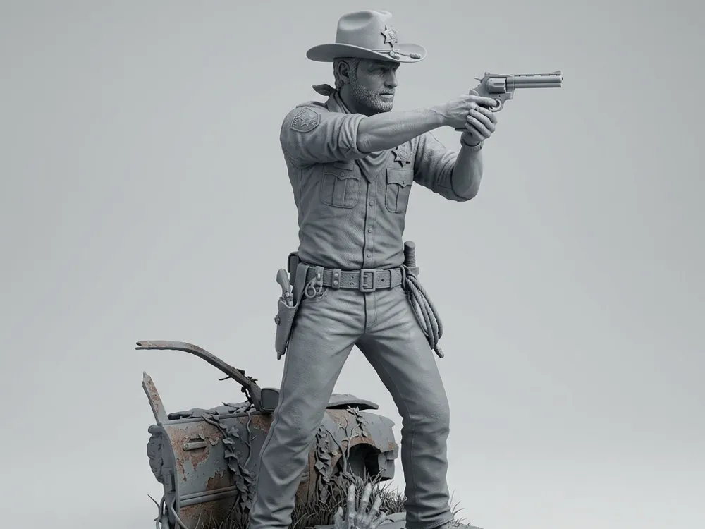 Rick Grimes Sheriff Zombie Apocalypse Statue - Sculptures, in stock in India