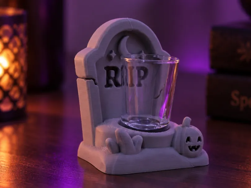 RIP Tombstone Grave Shot Glass Holder, photo 4 of 4 - RIP Tombstone Grave Shot Glass Holder Household