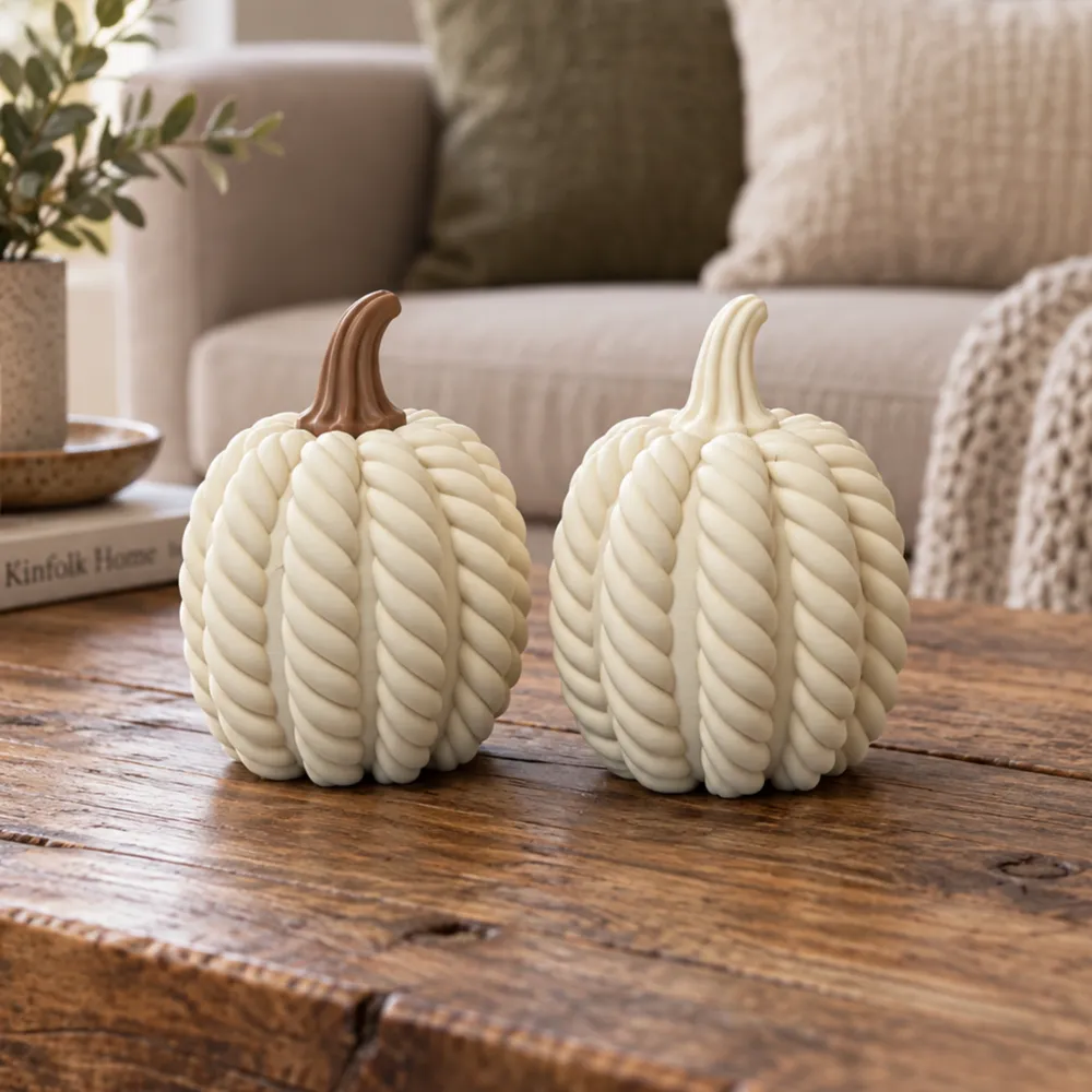 ROPE PUMPKIN LONG - MODERN HALLOWEEN DECO / AUTUMN, photo 2 of 4 - ROPE PUMPKIN LONG - MODERN HALLOWEEN DECO / AUTUMN Household