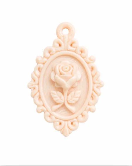 Rose Cameo Charm, Elegant Floral Pendant&Bag Charm, photo 4 of 4 - Rose Cameo Charm, Elegant Floral Pendant&Bag Charm Fashion