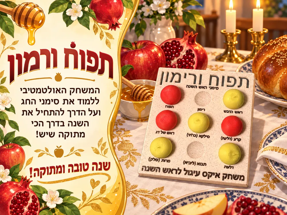 Rosh Hashanah Tic Tac Toe, photo 4 of 4 - Rosh Hashanah Tic Tac Toe Toys & Games