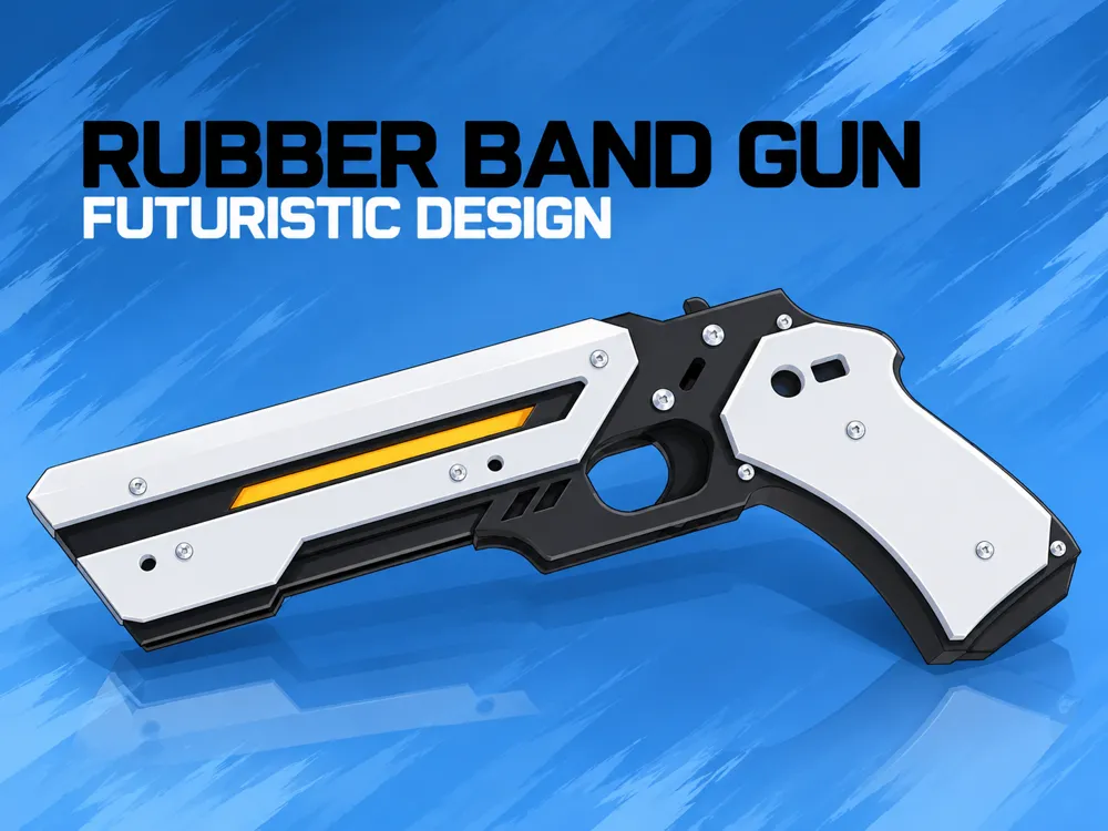 RUBBER BAND GUN WITH FUTURISTIC DESIGN