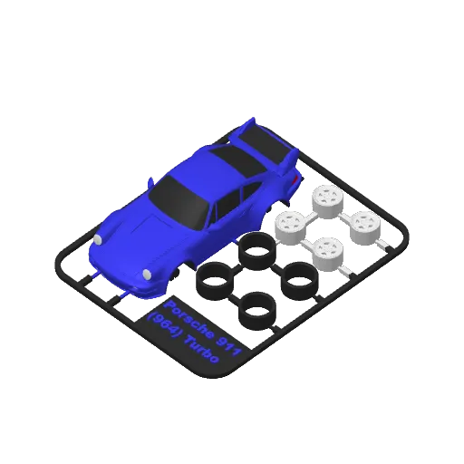 RWB Porsche 911 (964) Turbo kit card, another view - Car, Tank & Vehicle Kit Cards, porsche 911 turbo