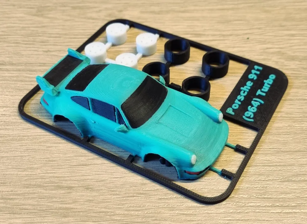 RWB Porsche 911 (964) Turbo kit card, another view - Car, Tank & Vehicle Kit Cards, porsche 911 silhouette